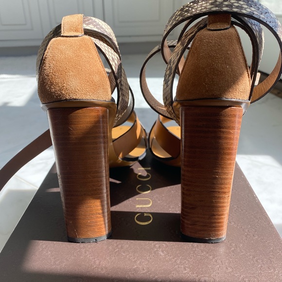 Gucci Python Ankle Wrap Heel Sandal - Picture 7 of 16